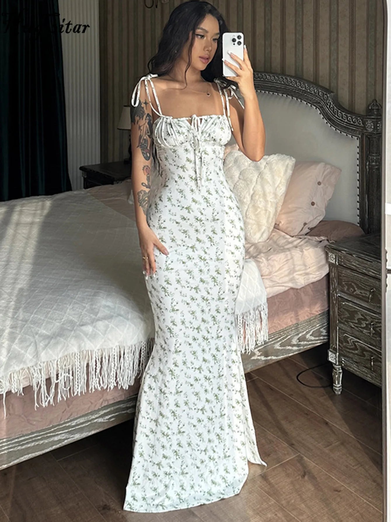 Floral Beach Vacation Bodycon Long Dress