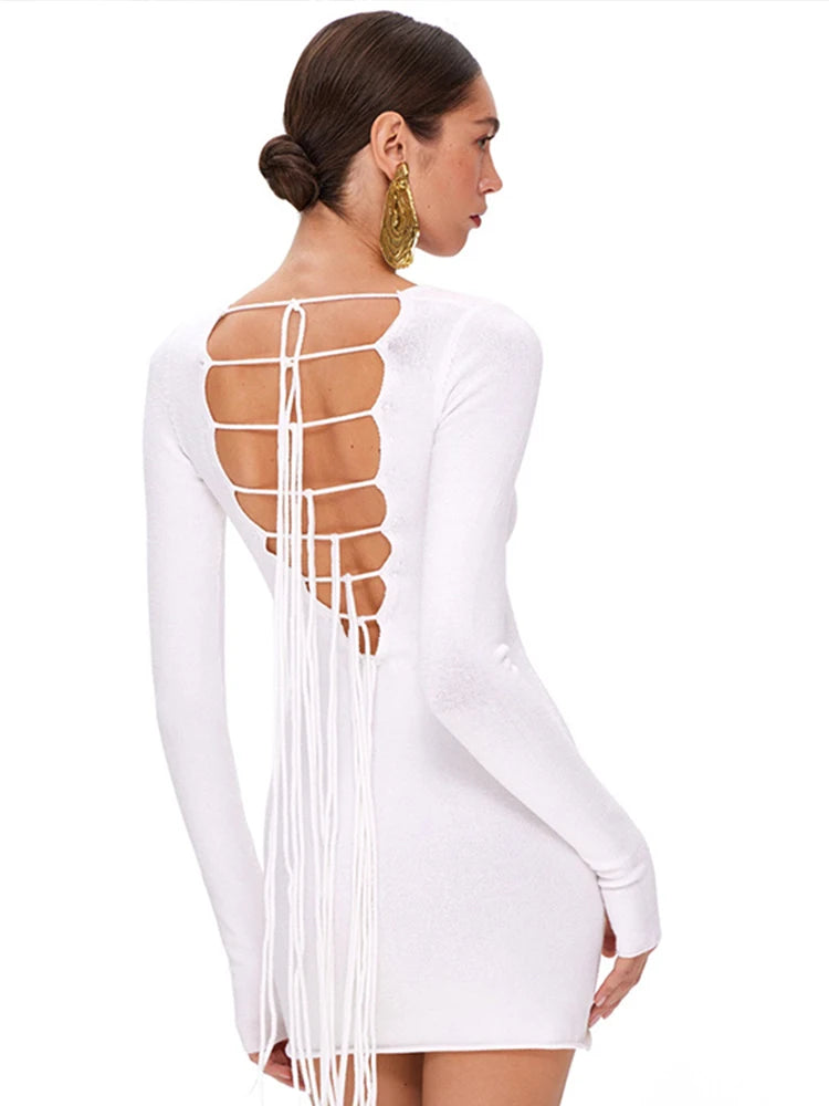 Hollowed Out Knit Dress