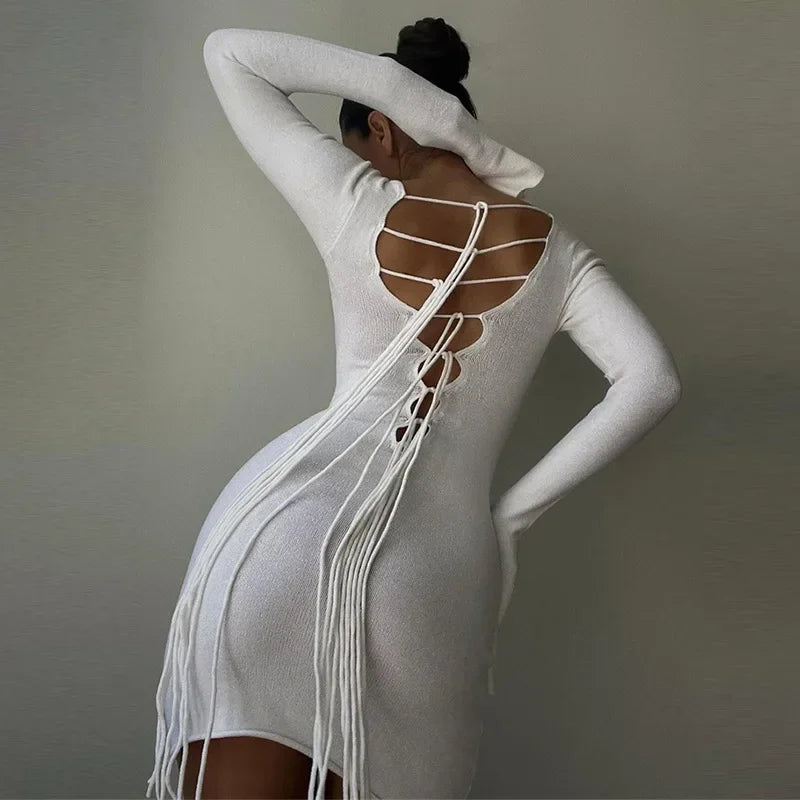 Hollowed Out Knit Dress